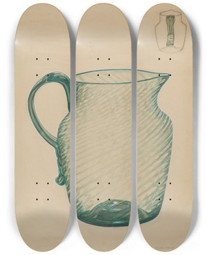 Triptych art skateboard deck of John Dana Water Pitcher_1 by John Dana (1935)