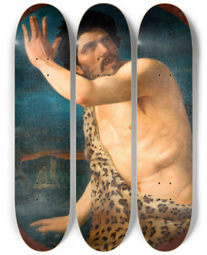 Triptych art skateboard deck of Martn Boneo Cain by Martin Boneo