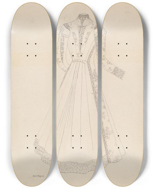 Triptych art skateboard deck of Edith Magnette Dress by Edith Magnette (20-)