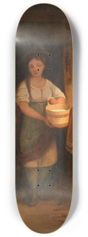 Ignaz Raffalt - Milkmaid in the Barn 8.25 inch art skate deck