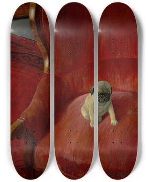 Triptych art skateboard deck of Thomas Theodor Heine Siegfried by Thomas Theodor Heine (1867-1867)