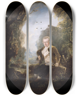 Triptych art skateboard deck of Elias Martin Johan Fredrik Martin by Elias Martin (1739-1818)