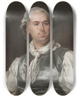 Triptych art skateboard deck of Peter Adolf Hall Hubert Robert by Peter Adolf Hall (1739-1793)