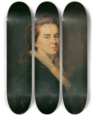 Triptych art skateboard deck of Hans Canon Auguste Granitsch by Hans Canon (1829-1885)