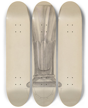 Triptych art skateboard deck of Albert Eyth Beer Glass by Albert Eyth (20-)