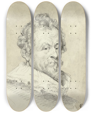 Triptych art skateboard deck of Follower Of Anthony Van Dyck Hendrick Van Balen by Follower Of Anthony Van Dyck (1599-1641)