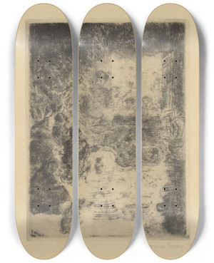 Triptych art skateboard deck of James Ensor De Aanbidding Der Herders by James Ensor (1860-1949)
