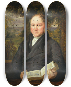 Triptych art skateboard deck of John Linnell John Varley by John Linnell (1792-1882)