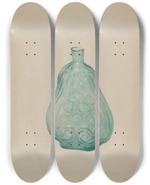 Triptych art skateboard deck of Carl Buergerniss Flask by Carl Buergerniss (20-)
