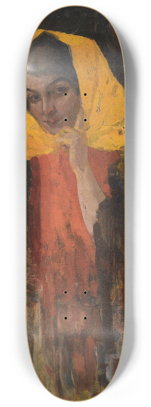 Ilya Abramovich Grinman - Portrait Of A Lady In A Yellow Shawl 8.25 inch art skate deck