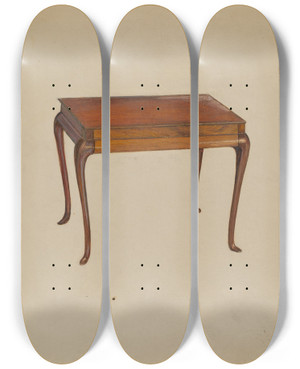 Triptych art skateboard deck of Meyer Goldbaum Silver Table Tea by Meyer Goldbaum