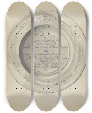 Triptych art skateboard deck of James Omara Silver Plate by James Omara