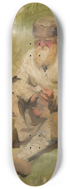Ilya Efimovich Repin - Study of a peasant on the grass 8.25 inch art skate deck