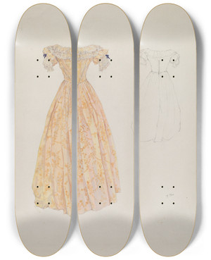 Triptych art skateboard deck of Arelia Arbo Wedding Dress_2 by Arelia Arbo