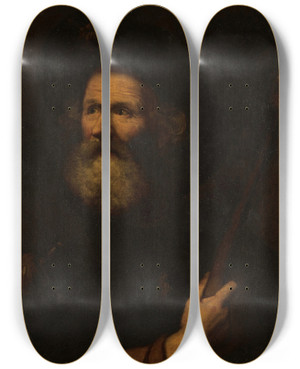 Triptych art skateboard deck of Flemish School St James by Flemish School
