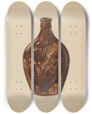 Triptych art skateboard deck of John Fisk Flask_2 by John Fisk