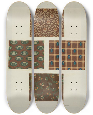 Triptych art skateboard deck of Albert Levone Cotton Prints_3 by Albert Levone (20-)