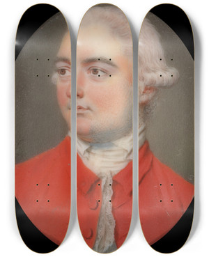 Triptych art skateboard deck of John Smart Captain Marriott by John Smart (1741-1811)