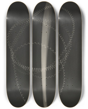 Triptych art skateboard deck of Man Ray Thefeather by Man Ray (1890-1976)