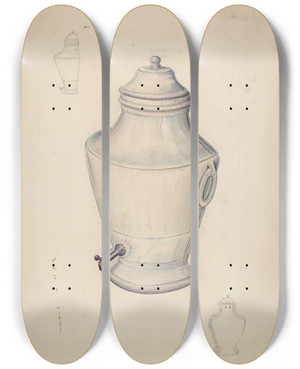 Triptych art skateboard deck of Al Curry Porcelain Lavabo by Al Curry (20-)