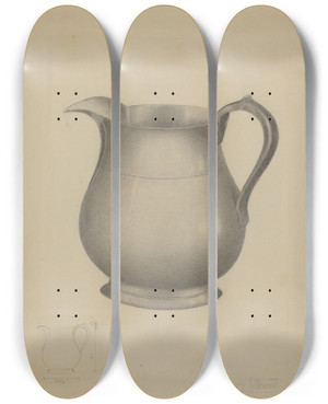 Triptych art skateboard deck of Henry Granet Pitcher by Henry Granet