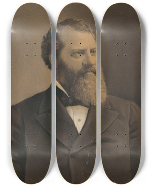 Triptych art skateboard deck of L Wieser James Alexander Williamson by L Wieser (1881)