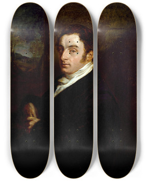 Triptych art skateboard deck of John Linnell John Gage by John Linnell (1792-1882)
