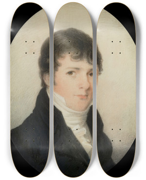 Triptych art skateboard deck of Charles Fraser James Reid Pringle by Charles Fraser (1782-1860)