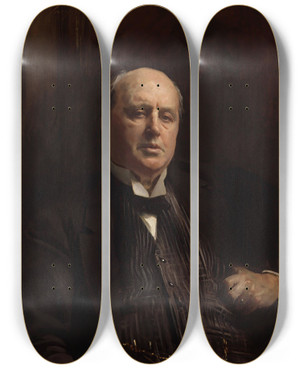 Triptych art skateboard deck of John Singer Sargent Henry James by John Singer Sargent (1856-1925)