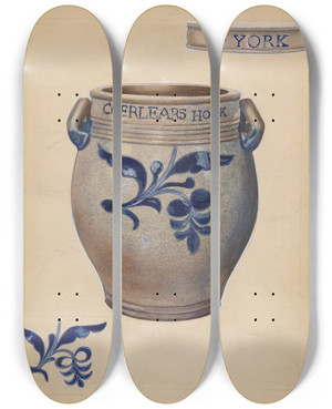Triptych art skateboard deck of Giacinto Capelli Jar_3 by Giacinto Capelli (20-)
