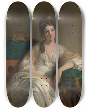 Triptych art skateboard deck of Tilly Kettle Eleanora Frances Murray by Tilly Kettle (1735-1786)