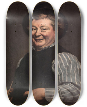 Triptych art skateboard deck of Andr Gill Portrait Du Comdien Daubray by Andre Gill (1840-1885)
