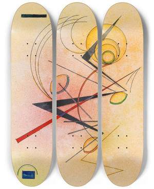 Triptych art skateboard deck of Wassily Kandinsky Kleines Warm by Wassily Kandinsky (1866-1944)
