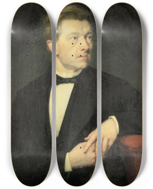 Triptych art skateboard deck of Thrse Schwartze Dr J L Dusseau by Therese Schwartze (1851-1918)