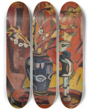 Triptych art skateboard deck of Helmuth Macke Stillleben by Helmuth Macke (1936)