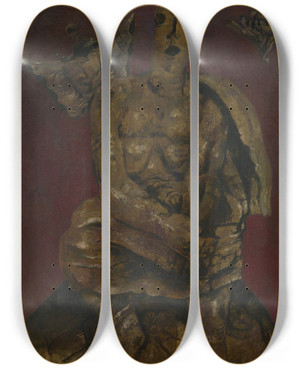 Triptych art skateboard deck of Frits Van Den Berghe The Singing Image by Frits van den Berghe (1883-1939)