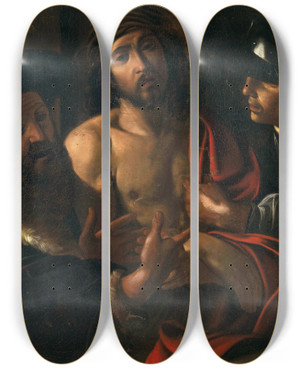 Triptych art skateboard deck of Roman School Ecce Homo by Roman School