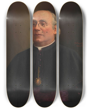 Triptych art skateboard deck of Adolf Mayerhofer Albert Wiesinger Dechant by Adolf Mayerhofer (1857-1932)