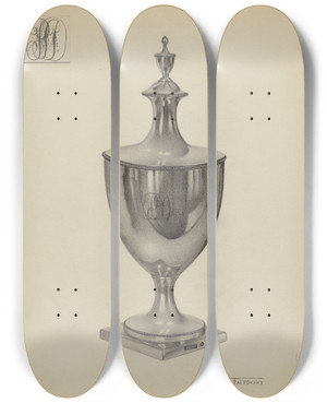 Triptych art skateboard deck of Aaron Fastovsky Silver Sugar Bowl_2 by Aaron Fastovsky