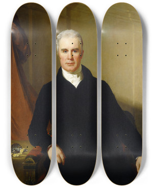 Triptych art skateboard deck of Thomas Sully Charles Carnan Ridgely by Thomas Sully (1783-1872)