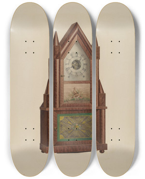 Triptych art skateboard deck of Frank Wenger Shelf Clock_2 by Frank Wenger (20-)