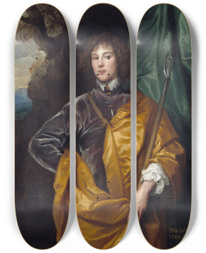 Triptych art skateboard deck of Anthony Van Dyck Philip by Anthony Van Dyck (1599-1641)