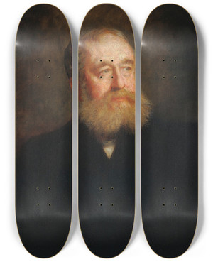 Triptych art skateboard deck of Eastman Johnson Joseph Wesley Harper Jr by Eastman Johnson (1824-1906)