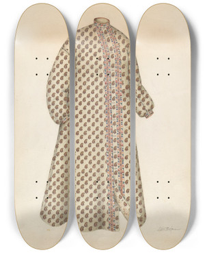 Triptych art skateboard deck of Esther Hansen Dressing Gown_2 by Esther Hansen