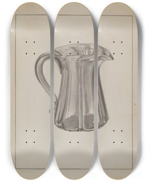 Triptych art skateboard deck of Marcus Moran Pitcher by Marcus Moran