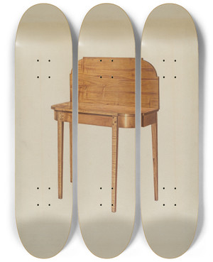 Triptych art skateboard deck of Michael Riccitelli Walltable by Michael Riccitelli