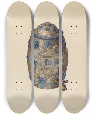 Triptych art skateboard deck of Arthur Mathews Water Jug by Arthur Mathews