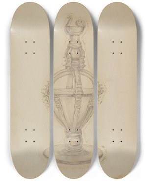 Triptych art skateboard deck of Van Silvay Bottle_1 by Van Silvay
