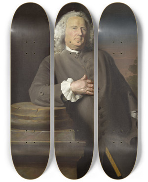 Triptych art skateboard deck of John Singleton Copley Epes Sargent by John Singleton Copley (1738-1815)