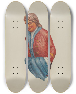 Triptych art skateboard deck of Jane Iverson Figurehead by Jane Iverson